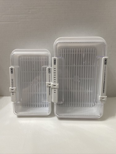 S White W/ Clear Lid Plastic 2 Sizes