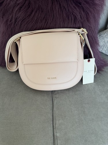 NWT $225 TED BAKER Branded Baby Pink Webbing Darcell Satchel