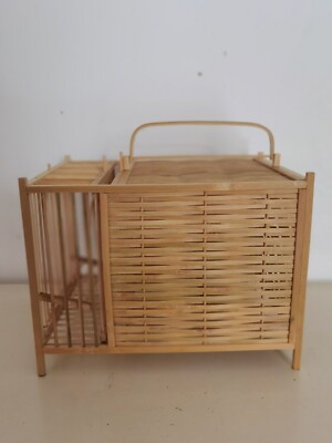 Bamboo Birdcage Repeating Trap Cage Hunting Escaped bird cage Birds Catch 01