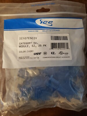 ICC IC107E5CIV RJ45 (CAT5)module EZ jack-IVORY (25-PK)