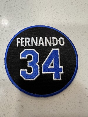 Fernando Valenzuela 34 Legend 3x3 Circle Embroidered Patch Adhesive Backing