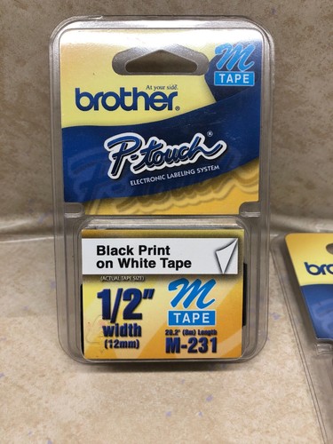 2 SEALED GENUINE BROTHER P-TOUCH M231 1/2
