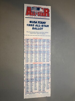 1992 San Diego Padres MLB All Star Game Fan Balloting MVP Ken Griffey Jr