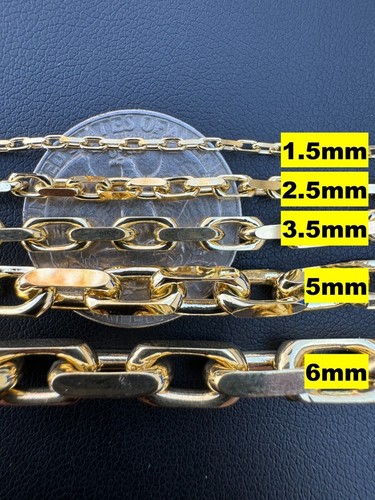 Pre-owned Harlembling Rolo Link Chain Necklace Bracelet - 14k Yellow Gold - 7"-28" - 1.5mm-6mm