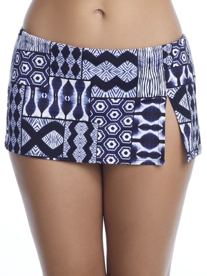 

BLEU Женский темно-синий купальник с разрезом и юбкой Island Time Hipster Низ, Navy