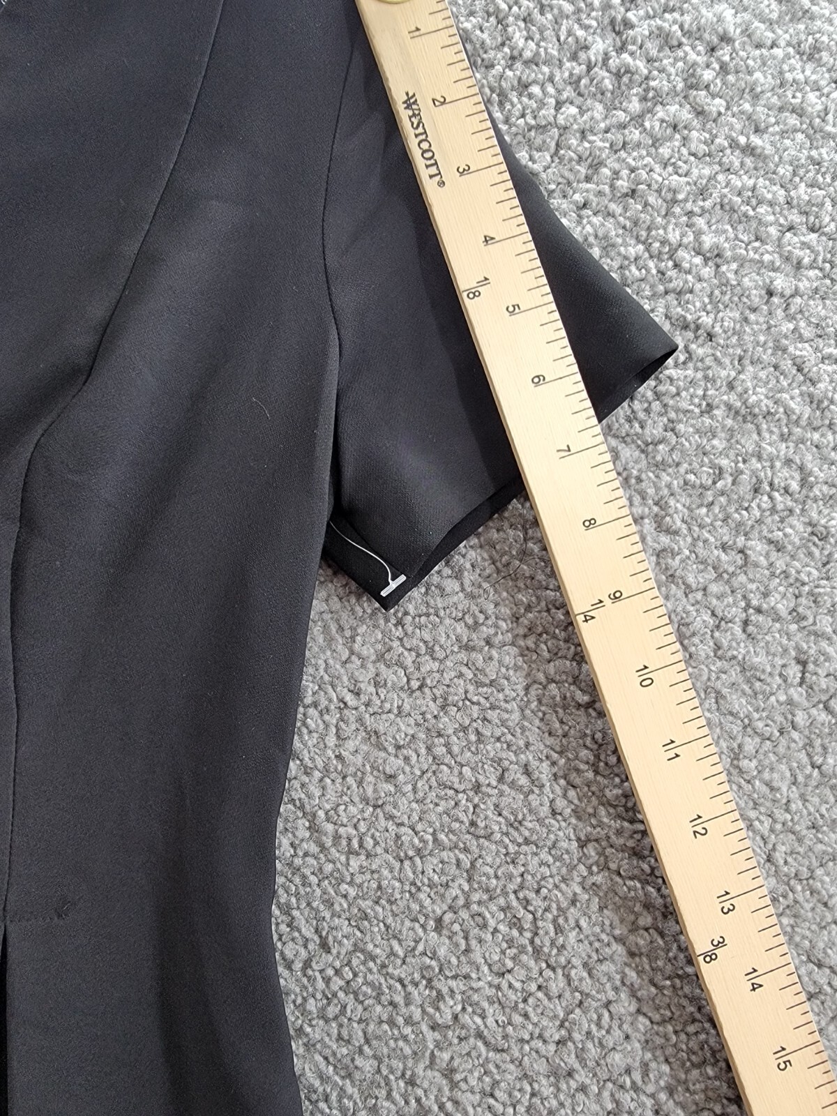 Tommy Hilfiger Petite V-Neck Pleated Fit & Flare Dress Women's 2P Black Back Zip - Picture 5 of 17