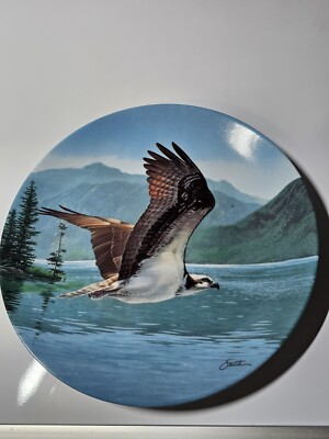 Collector Plate'' The Osprey'' Birds Of Prey Series By Edwin Knowles~1990