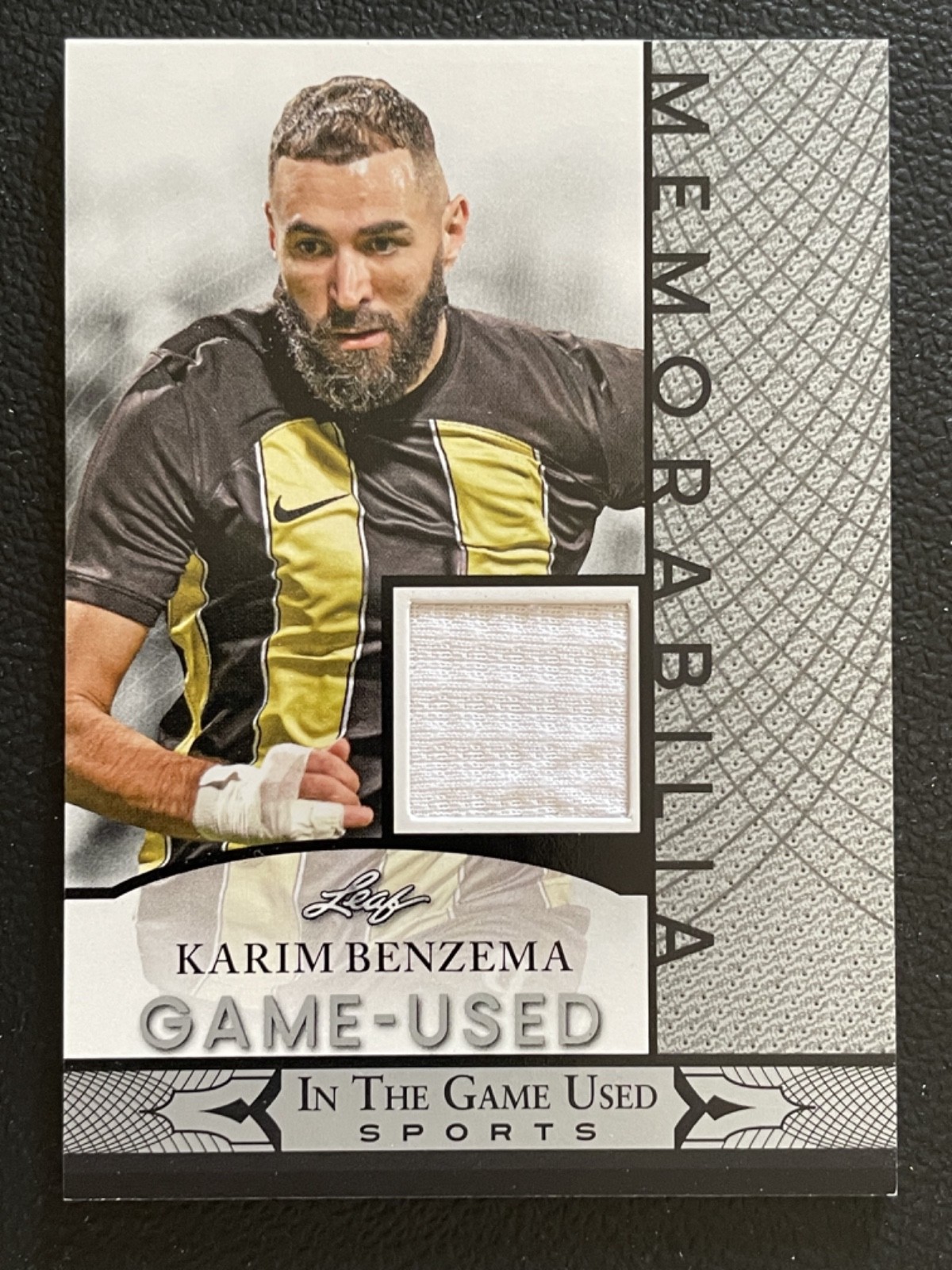2024 Leaf In The Game Used Memorabilia Silver Karim Benzema Jersey