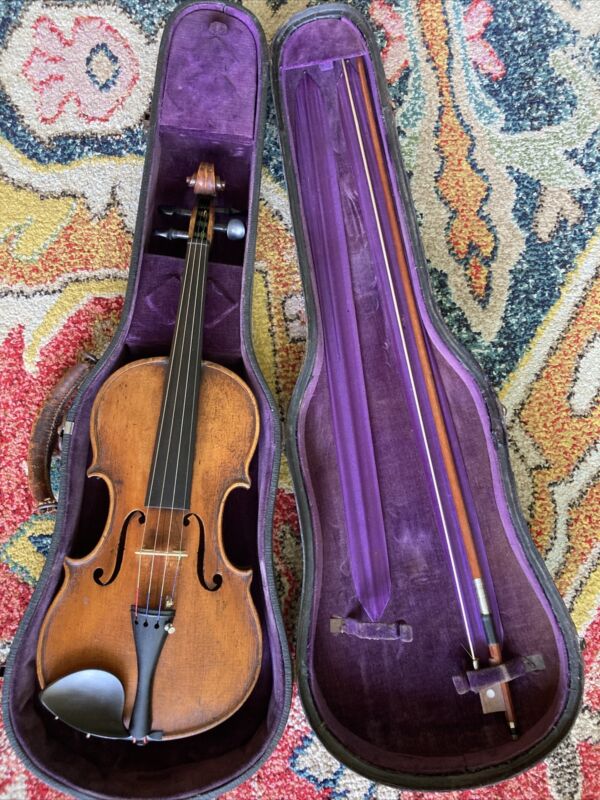 Antique Violin w/ Orig Case and Bow John Juzek Maker Restrung and Ready to Play