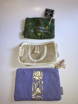 L Occitane en Provence New makeup cosmetic bags lot Of 3