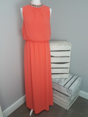 Oasis Embellished Neck Maxi Dress RRP £80 (AS7/33)