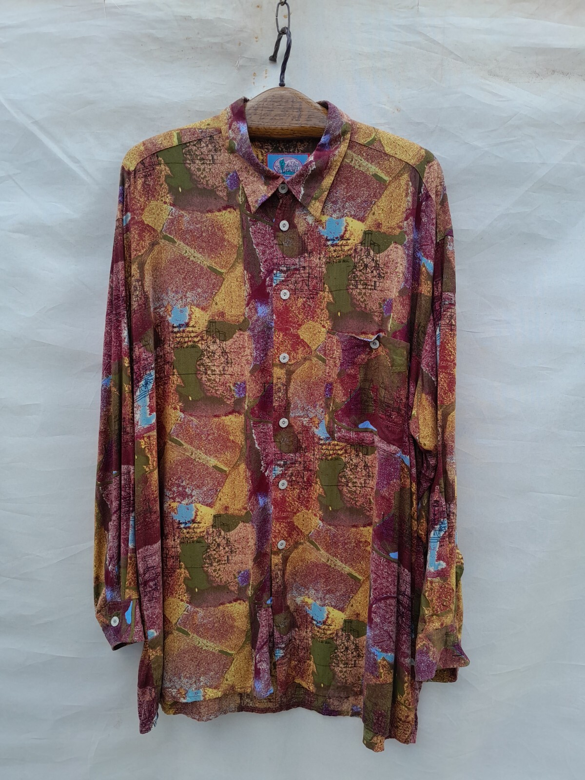 トップス 50s CRAZY TONES Crazy pattern Rayon Rayon & Silk