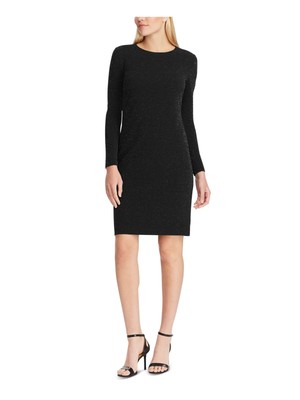 

RALPH LAUREN Женское Черное Коктейльное Платье Выше Колена Body Con Petites, Черный