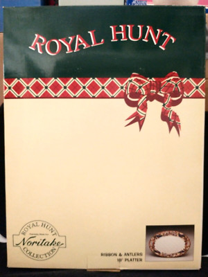 Noritake Royal Hunt Deer 18'' Platter Ribbon & Antlers 3930 ''NEW FREE SHIPPING''