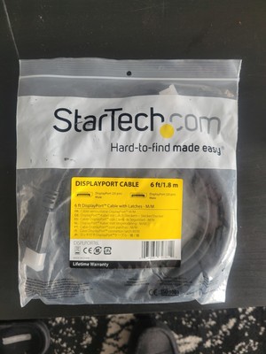 StarTech DISPLPORT6L 6ft DisplayPort Cable with Latches (20-pin) Male/Male - New