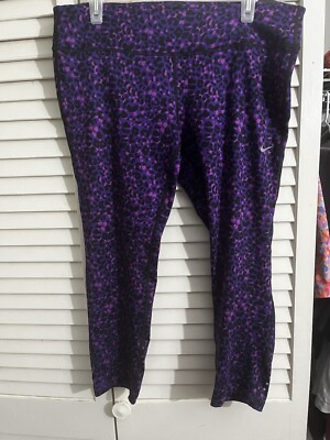 NIKE EPIC RUN Tight Dry Fit Capri Leggings Size Xl Purple 3/4 Length