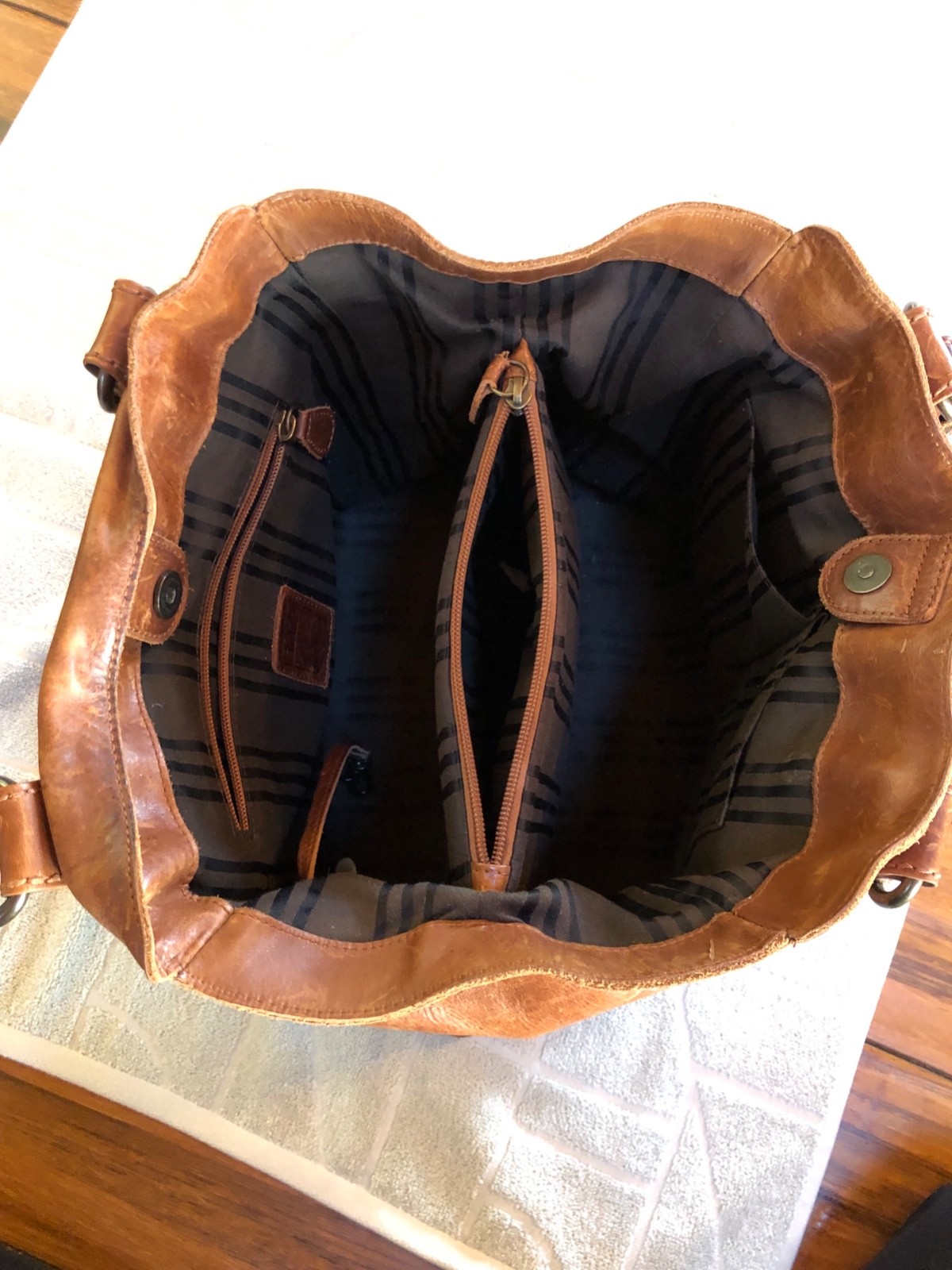 Frye Handbag Melissa Tote Cognac Pre-Owned