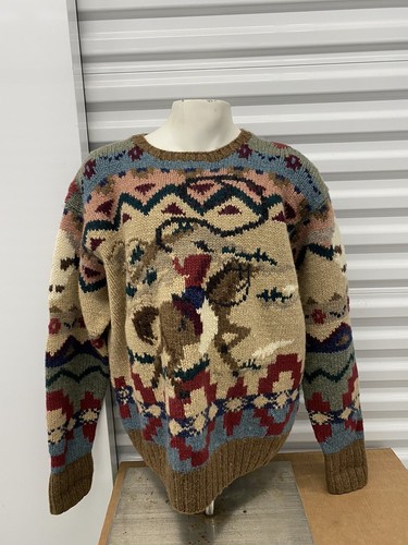 Rare Vintage Polo Ralph Lauren Cowboy Handmade Wool Sweater Rare Vintage Polo Ralph Lauren Cowboy Handmade Wool Sweater