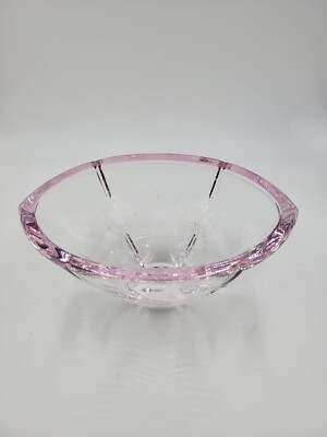 Lenox Gift Of Knowledge Pink Crystal Oval Candy Bowl Dish Signed