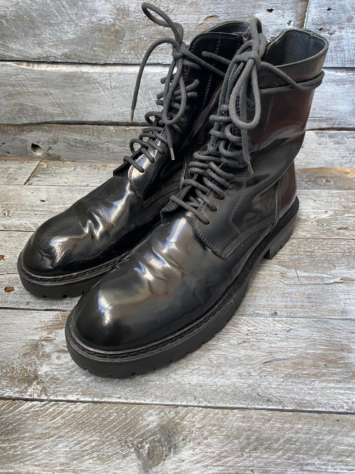 靴 11AW\"Ann Demeulemeester\"pirates boots Ann Demeulemeester black pirate boots with curved heel (40