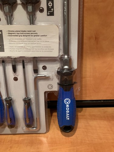 Kobalt 8-Piece Variety Screwdriver Set Chrome Plated Ergonomic Shaped New.
