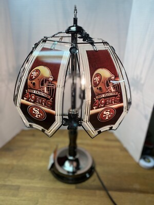 San Francisco 49 ers NFL 3 Way Touch Lamp 23  Tall 6 Glass Panels 9    New