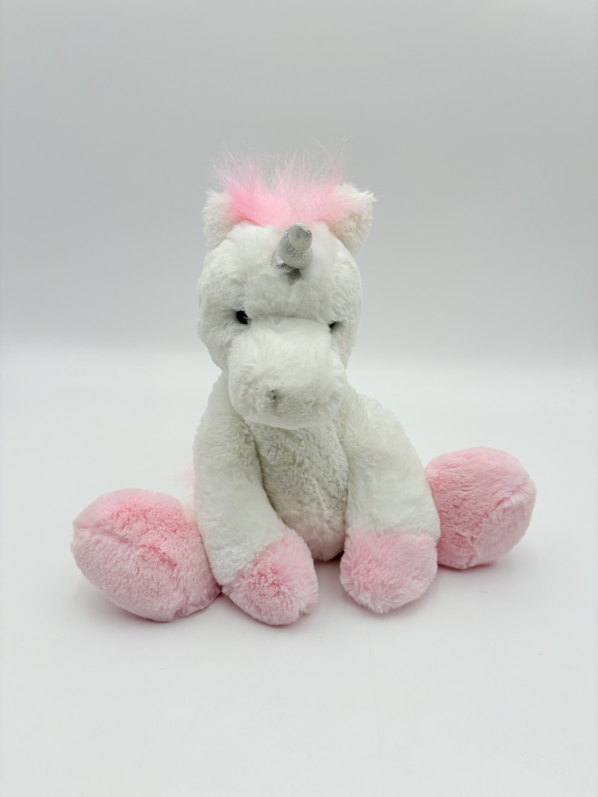 Aurora Purely Luxe Unicorn Plush Pink White Sitting Fuzzy Mane 11