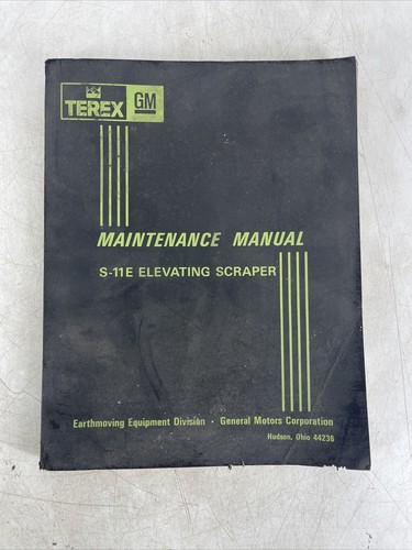 Terex S-11E 16UOT 94SH Tractor Elevating Scraper Shop Service Repair Manual