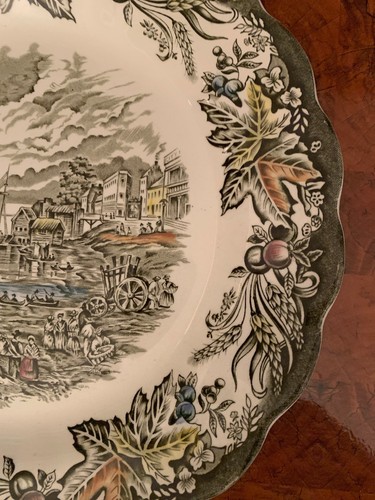 LOT of 7 Ridgway HERITAGE Early Canada Scenes DINNER PLATES Toronto Fish Market