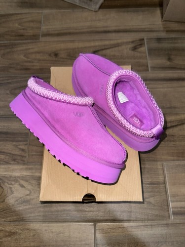 Pre-owned Ugg Tazz Purple Ruby Platform Slippers Women's Size 8