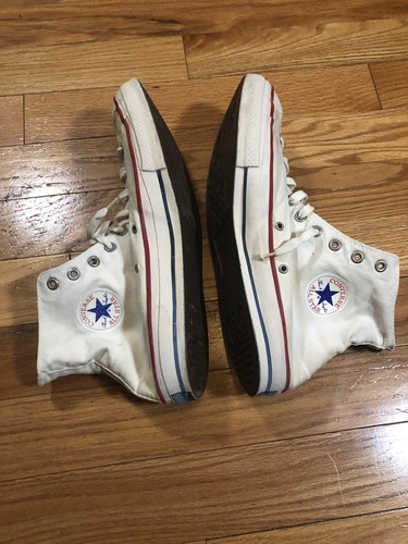 Vintage Converse All Star Chuck Taylor White High Top Size 15 Used Made In USA