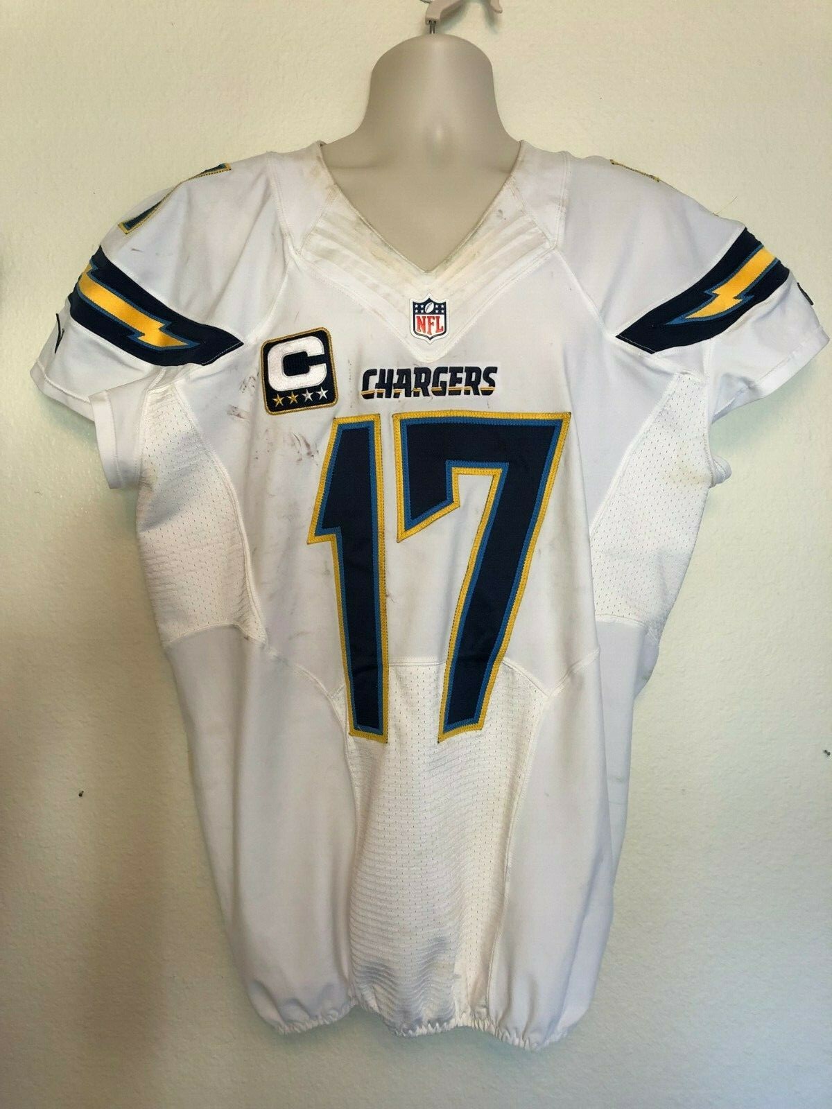 Philip Rivers 7 Touchdowns Game Used Jersey Chargers Worn 2014 COA NFL San Diego