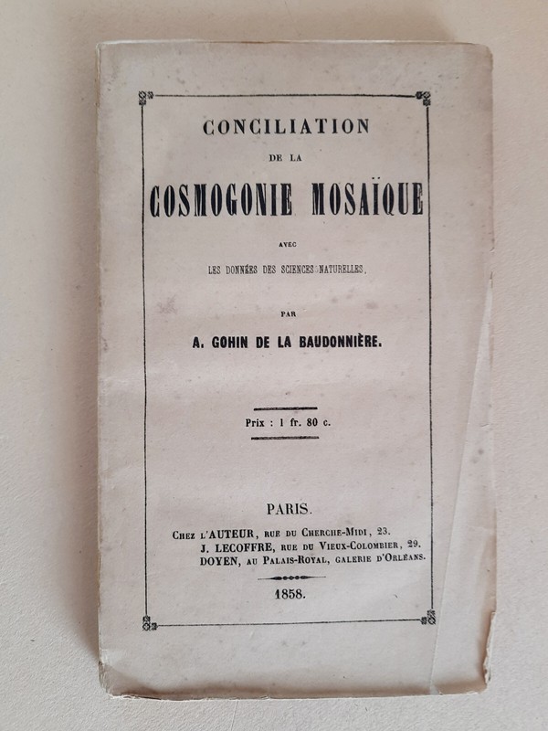 Conciliation  Cosmogonie MosaÃ¯Que Sciences  1858 Auguste Latouche CrÃ©Ation Monde