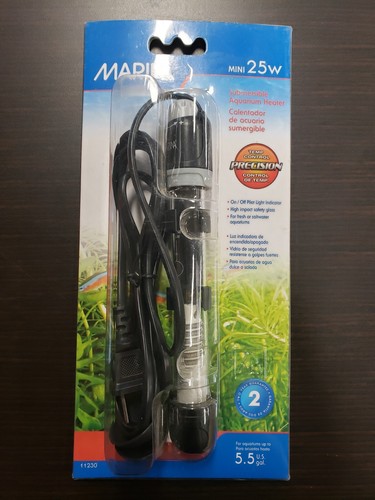 Marina Submersible Mini 25W Aquarium Heater Pre-Set 70 Degre