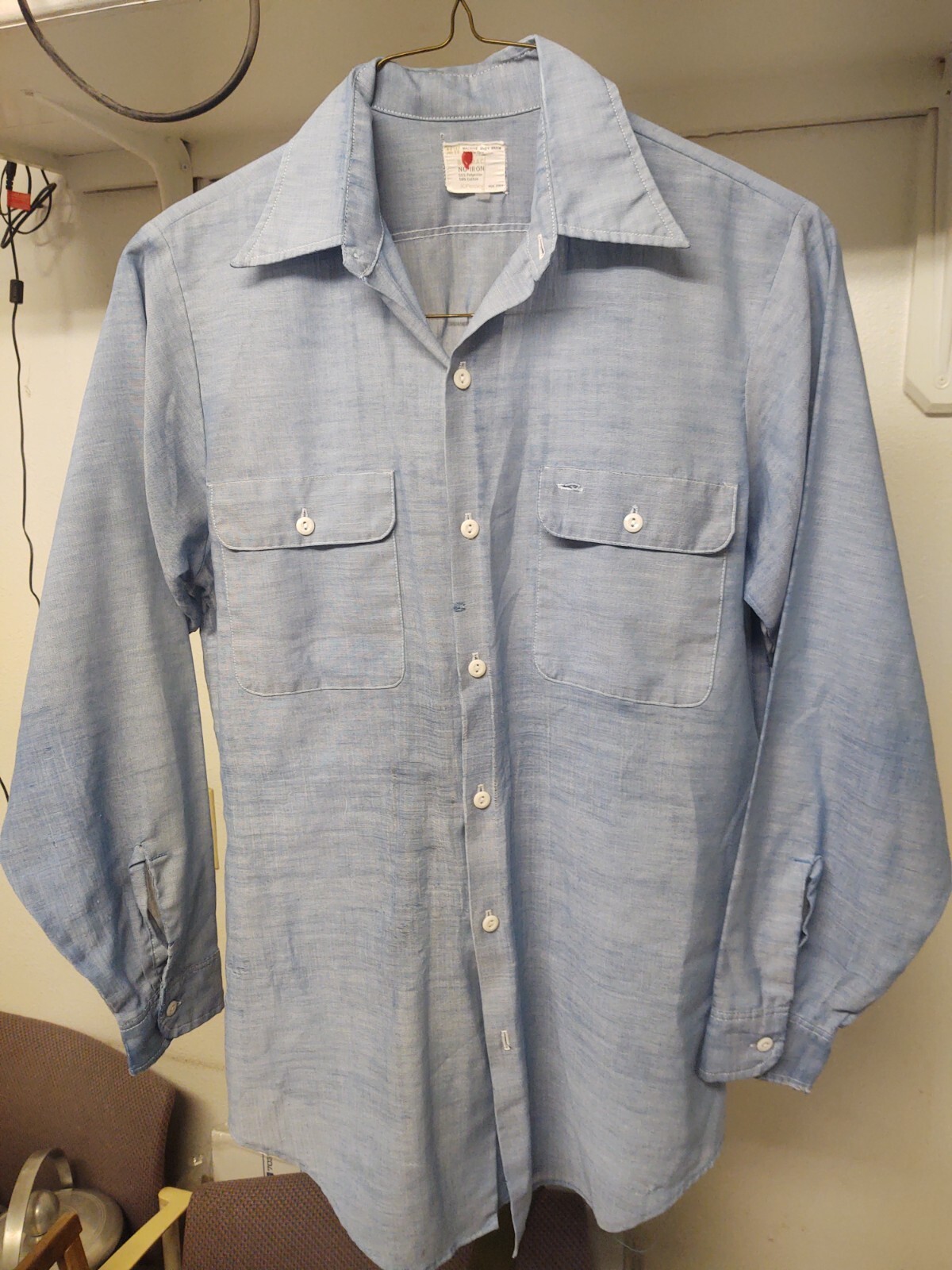 Vintage 1970's Big Mac J C Penney's USA Made Chambray shirt sz 42 Vintage 1970's Big Mac J C Penney's USA Made Chambray shirt sz 42