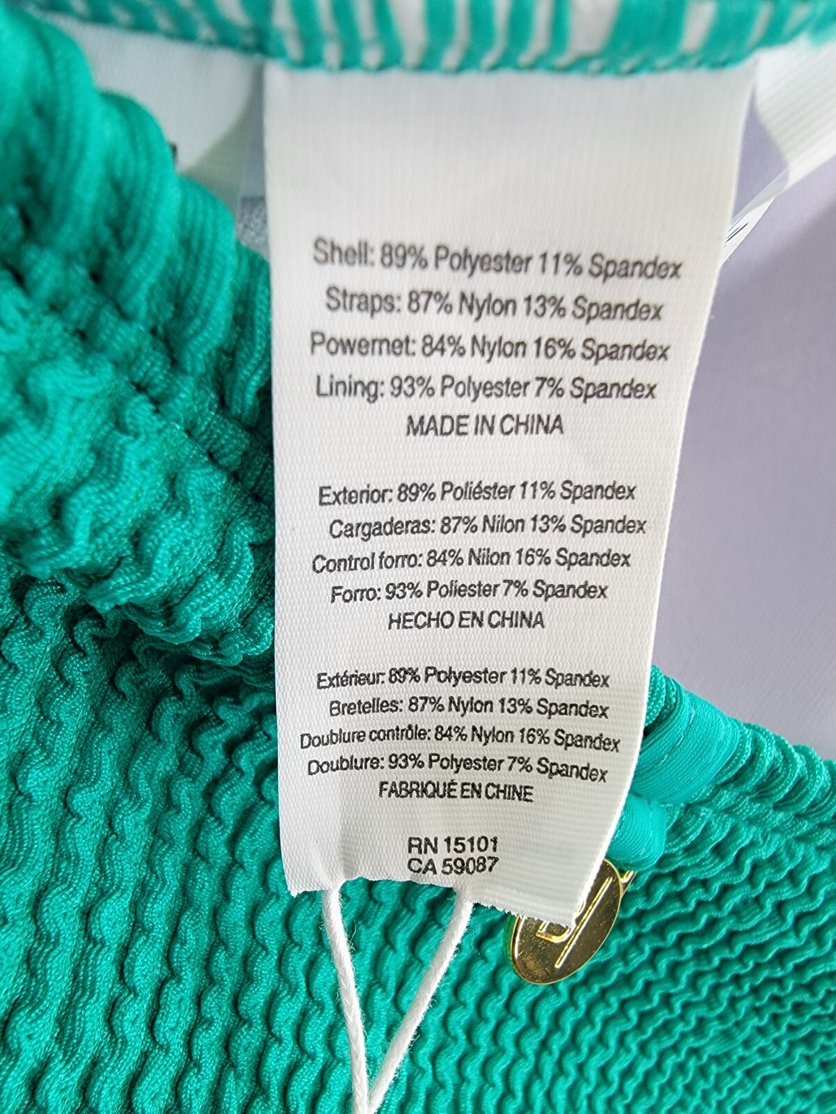 Bleu Rod Beattie Textured Halter One Piece Swimsuit Women's 14 Laguna Tie Neck - Picture 9 of 15