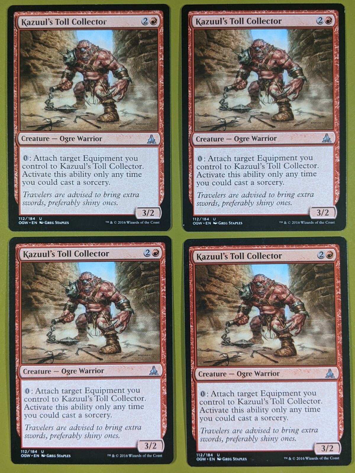 Kazuul's Toll Collector x4 Oath of the Gatewatch 4x Magic