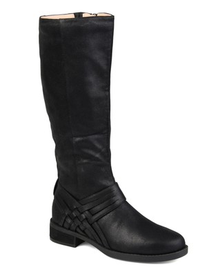

JOURNEE COLLECTION Женские черные плетеные зимние сапоги Meg с круглым носком на блочном каблуке, Черный, MEG-BOOT