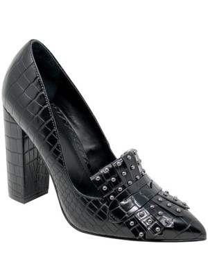 

CHARLES DAVID Женские черные туфли-лодочки без шнуровки с заклепками на блочном каблуке с подкладкой 6,5 м, Черный, 2D20F064