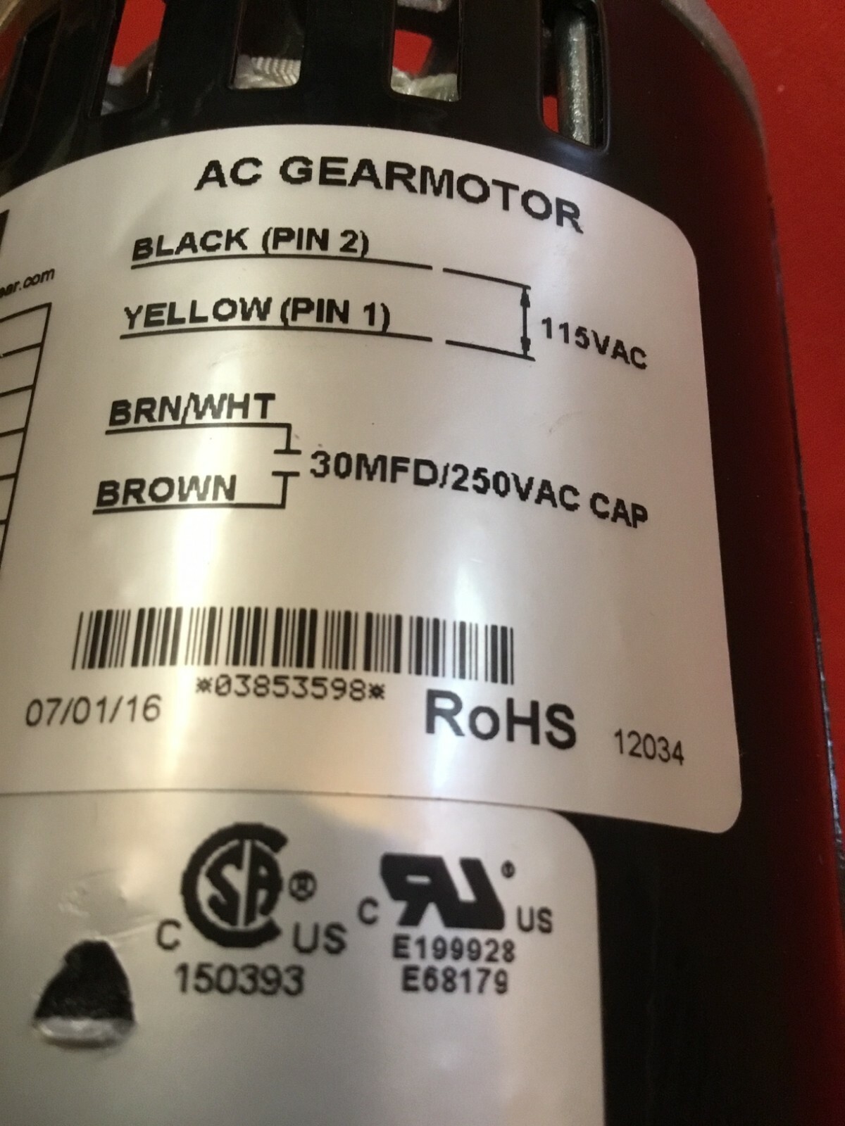 Servend Ice Dispenser Bison AC Gear Motor 016-572-8267 .115V ,,Never Installed