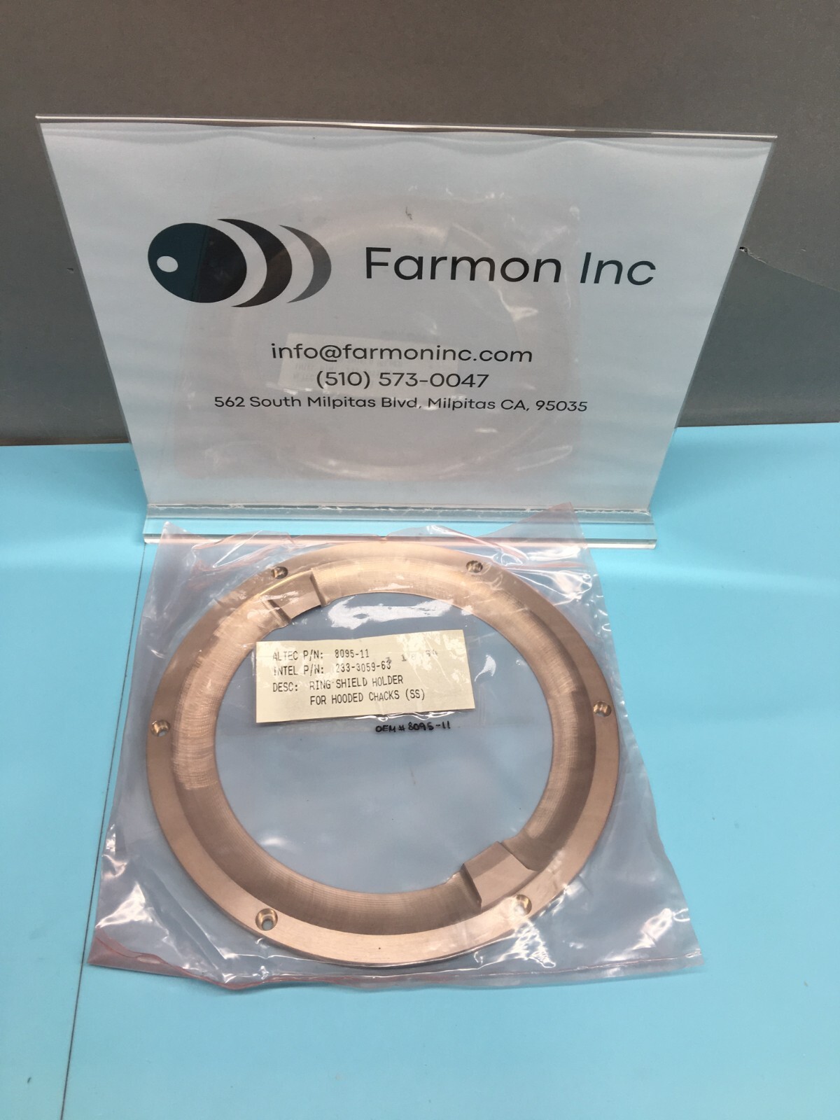 ALTEC 8095-11 RING, SHIELD HOLDER FOR HOODED CHACKS(SS), 233-3059-63, 122146