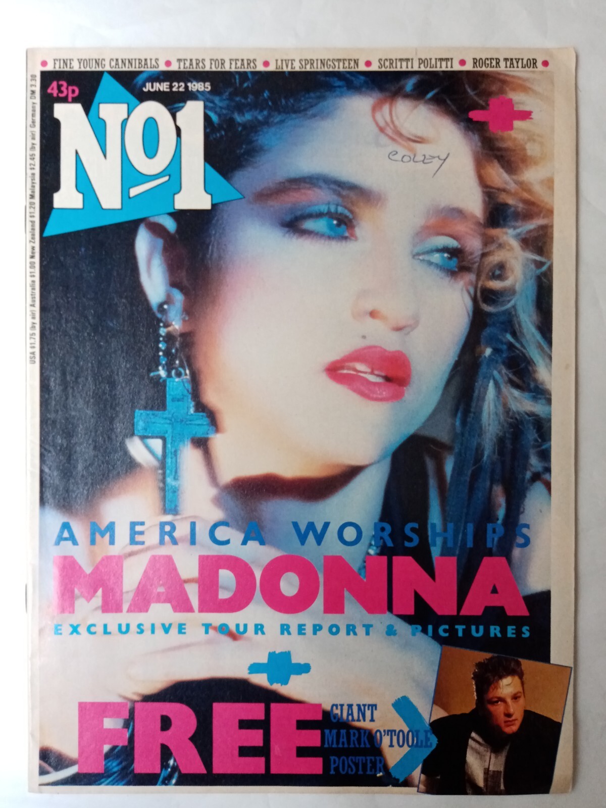 マドンナ　表紙 UK雑誌 　No1 Number One (1985) MADONNA No.1 BRITISH MAGAZINE JUNE 1985 MEGA RARE | eBay