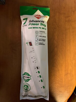 MegaLight 7 Outlet Advanced Power Strip APS-7-600 Energy Saver Surge Protection