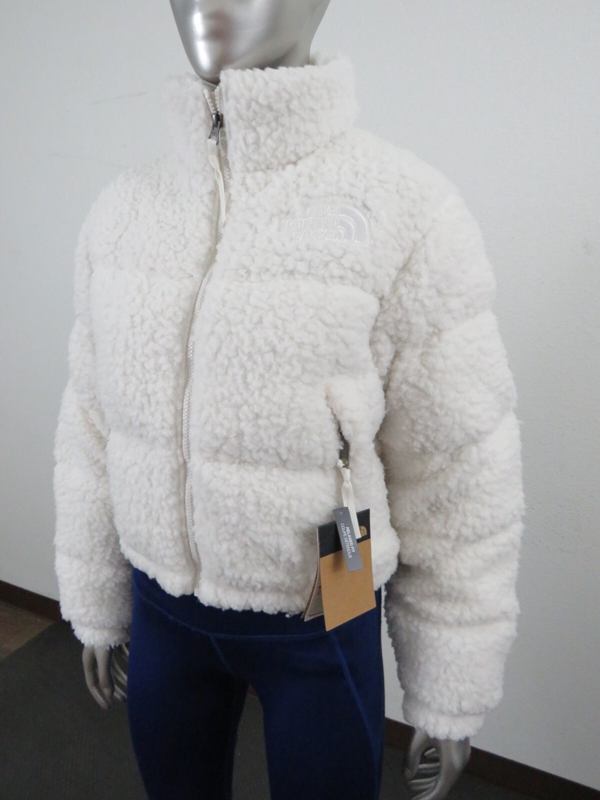 Pre-owned The North Face Womens  High Pile Sherpa Nuptse Short Crop 700-down Jacket White