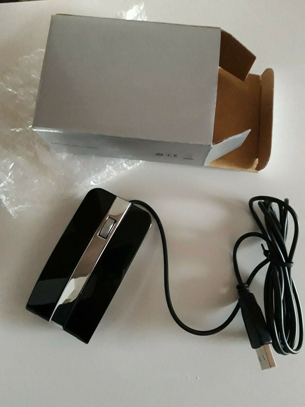 PC-Maus mit USB - Ca. 9 cm Lnge,  schwarz/silber