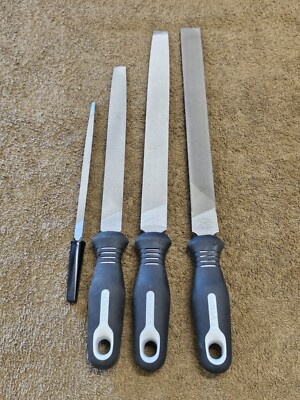 4 Nicholson File Set Mill Flat Bastard Slim Taper Curved Half Round