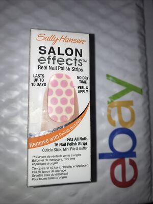 SALLY HANSEN Salon Effects Real Nail Polish Strips PINK-A-DOT unsealed NIB