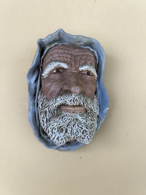 VINTAGE 1968 LIKE BOSSONS ARAB SHEIK CHALKWARE HEAD WALL ART COLLECTIBLE