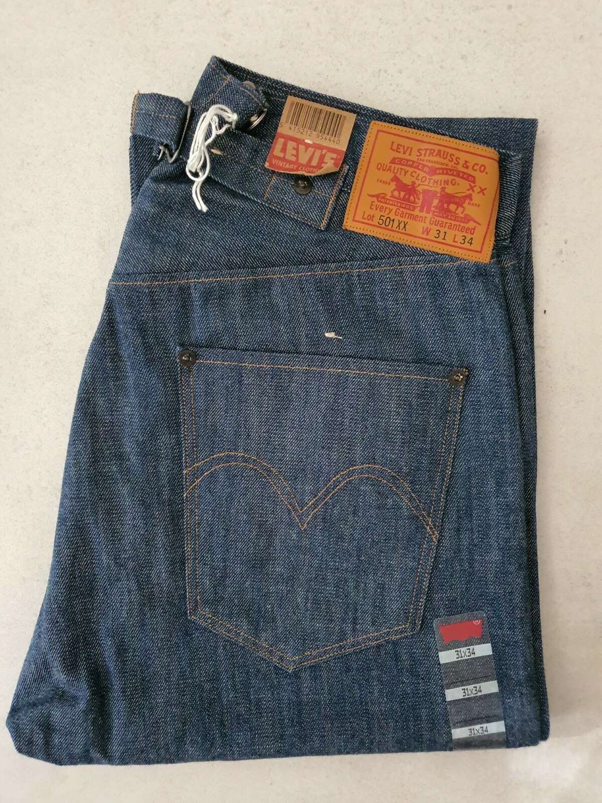 Pre-owned Lvc Vintage Clothing 1890 501 W31l34 Made In Usa Selvedge In Blue