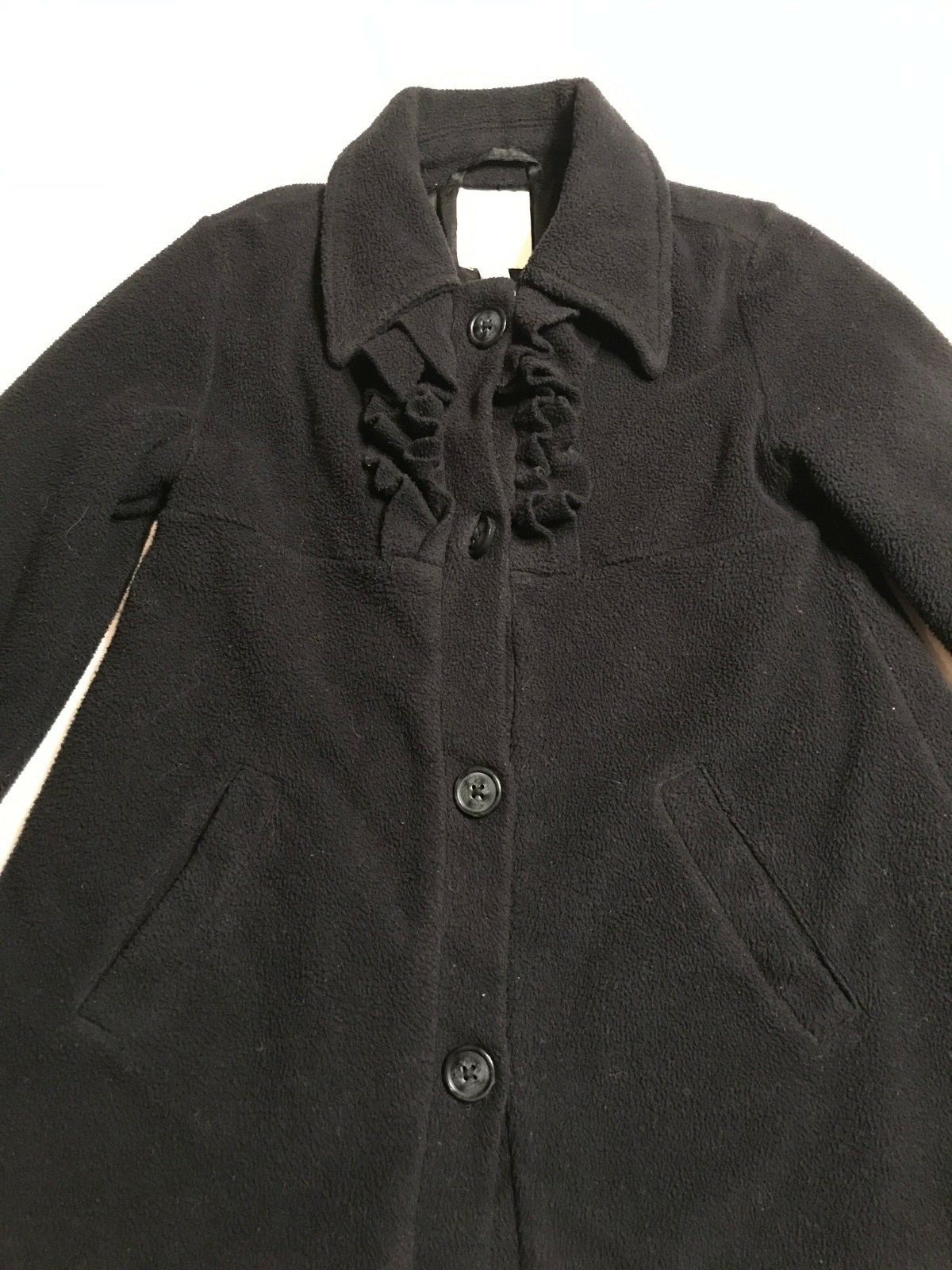 Girl's Black Fleece Dress Coat, The Children's Place Size 5/6 Small